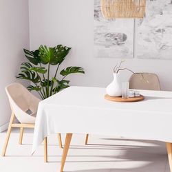 Soleil d'ocre Toalha de mesa antimanchas, retangular, branca, 140 x 240 cm