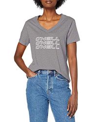 O'Neill Women's Triple stack v-neck T-Shirt, Silver Mel, XS