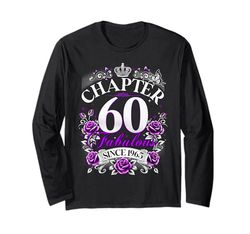 Womens Chapter 60 Fabulous Since 1965 60th Birthday Design Maglia a Manica