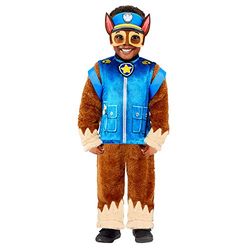 Amscan - Kinderkostuum Chase van Paw Patrol, pluche overall, serie, masker en rugzak, helper op vier poten, politiehond, themafeest, carnaval, meerkleurig, 104