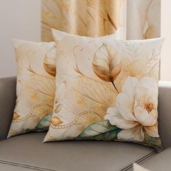 PETTI Artigiani Italiani - Pair of Pillow Cases 40 x 40 cm in Microfibre, Pillows for Bedroom Furniture, Sofa, Living Room, Set of 2 Cushion Covers, Floral Pillowcase 154, 100% Made in Italy