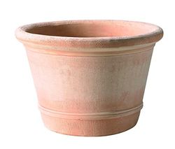 VASO TERRACOTTA FATTO A MANO, FIORIERA DIAMETRO CM. 30, ALTEZZA CM. 24 COTTO NATURALE COCCIO COTTO