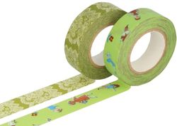 Classiky Set 2 nastri adesivi masking tape washi disegni assortiti C 15 mm x 15 m.