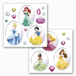 KOMAR-DISNEY de ventana de-adhesivo de la princesa, 31 x 31 cm/2 arcos