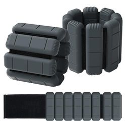 TOPESCT pesi per polsi e cavigliere indossabili set di 2 (0,5 kg/0,9 kg ciascuno),braccialetti regolabili con pesi per allenamento di forza,camminata,corsa,pilates,jogging,yoga (Charcoal, 1lb/each)