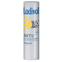 Ladival Aktiv - Stylo Protection UV SPF 30 - Soin des Lèvres avec Protection Solaire UV-A et UV-B - Aux Huiles Végétales et Saveur Vanille - Sans Colorant ni Conservateur - Imperméable - 1 x 4,8 g