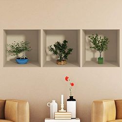 Pegatinas adhesivas 3D | Adhesivo decorativo para pared, diseño de arbusto – Pegatinas de pared, dormitorio adulto, 30 x 90 cm