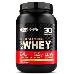 Optimum Nutrition Gold Standard Whey Protein Powder Muscle Building Supplements With Glutamine and Amino Acids, French Vanilla Creme, 30 Servings, 900 g, Packaging May Vary, 891 - 908 g