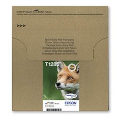 Epson T128 Serie Volpe Cartucce per stampante a getto d'inchiostro DURABrite Ultra, Multipack 4 colori (Nero, Ciano, Magenta, Giallo), Formato Standard, Stampe casa/ufficio, Confezione EasyMail