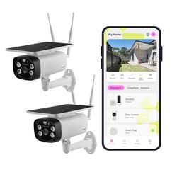 OMAJIN by Netatmo 2 x bezprzewodowa kamera zewnętrzna zasilana energią słoneczną, nocna wizja 1080P HD, syrena 105dB, detekcja ruchu/dźwięku, audio dwukierunkowe, pamięć SD/chmurowa, IP55, OBU-2OSC