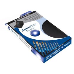 Daler-Rowney Aquafine Aquafine Aquafine & Gouache Zachte Synthetische & Sable Haarborstel Set in een Zip Case, Korte Handvat, 10 Diverse Borstels, Ideaal voor Professionele Kunstenaars & Studenten