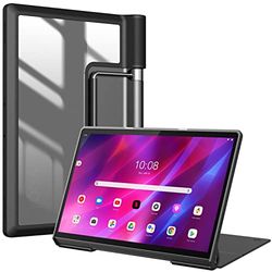 FINTIE Hybride hoes compatibel met Lenovo Yoga Tab 13 (release 2021, model: YT-K606F), schokbestendige hoes met transparante transparante harde achterkant 13 inch, (zwart)