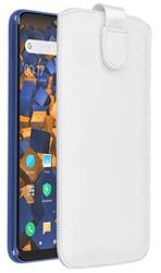 mumbi äkta läderfodral kompatibel med Xiaomi Redmi Note 7 skal läder väska Case Wallet, vit