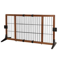 lionto Barrera Perros Seguridad Perros protección de Escalera Cachorros Valla Cachorros, Altura 50 cm Marrón/Negro