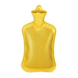 Relaxdays Borsa dell’Acqua Calda, Boule Scaldaletto da 2 L, Hot Water Bottle, Terapia Adulti e Bambini, Gomma, Giallo, 717 unità