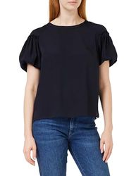 French ConnectionCREPE lätt puff ärm TOPUTILITY BLUEXL, Verktygsblå, XL
