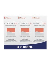 Stiproxal Shampoo Antiforfora 1,5% Cura Intensiva, elimina efficacemente la forfora e calma il prurito della pelle Cavelu, confezione da 3 x 100 ml