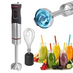 Classbach 2 in 1 Mixer, Plunging Set, Diving Blender and Stainless Steel Whip, 1000 W max, C-SMS4001 Silent Engine, INOX