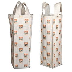 Bonamaison Stampato Digitale Borsa per vino, Borsa Porta Vino in 50% Cotone - 50% Poliestere, Sacchetto di Vino e Champagne, 1 Pezzo, Dimensioni: 31 x 9 cm
