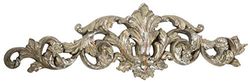 Biscottini - Fregio Decorativo - L48xPR2xH14 Cm - Arredamento Casa - Argento Anticato - Decorazioni Da Parete In Legno
