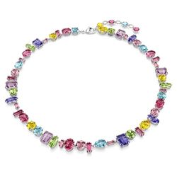 Swarovski Gema Necklace, Multi-Coloured Crystals in a Rhodium Plated Setting, from the Gema Collection