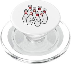 Cartoon Bowling Scared Bowling Pins Funny Sport Bowler PopSockets PopGrip para MagSafe