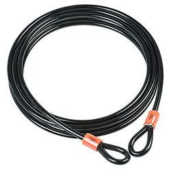 Burg-Wächter Unisex's 750 1000 podwójna pętla winyl powlekany wielokrotnie pleciony kabel stalowy, czarny, 10 mm x 10 m