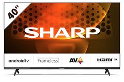 Sharp 40FH6EA - Android TV (11) de 40" sin Marco (Full HD, 3X HDMI, 2X USB, Bluetooth), Google Assistant, Chromecast, Dolby Audio, Active Motion 400, Color Negro