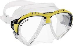 Cressi Matrix Mask - máscara de mergulho e snorkeling, adulto unissexo, transparente/amarelo, tamanho único