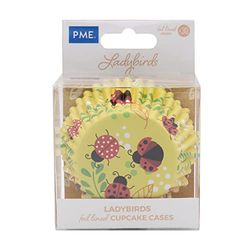 PME Foil Lined Cupcake Cases - Ladybird, Pack of 30, Metallic