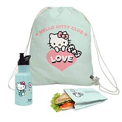 NERTHUS FIH 964 Set Hello Kitty Sac Sandwich + Sac à dos + Bouteille ultra légère en aluminium 500 ml