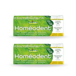 Homéodent - Dentifricio Trattamento Completo Denti e Gengive, Aroma Limone, con Estratti Vegetali, Riduce la Placca e Ingredienti di Origine Naturale - 2 Tubi da 75 ml (2x 75 ml)