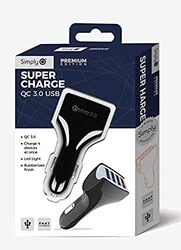 Simply SUSB04 Quadruple USB QC 3.0 5v/3.1A Super Fast Charge Car Charger with LED Light Indicators for Apple Android and Other USB Devices