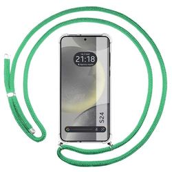 Tumundosmartphone Transparent Hanging Case for Samsung Galaxy S24 5G with Water Green Cord