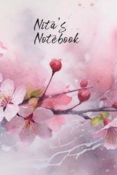 Nita’s Notebook: Personalized Diary Journal for Nita, Cute Apple Blossom Diary, 6"x 9" 160 Lined Pages