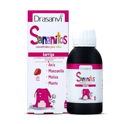 DRASANVI SANANITOS BARRIGA - Anís + Manzanilla + Melisa + Menta - Sabor FRESA - SIN GLUTEN - VEGANO - 150ml