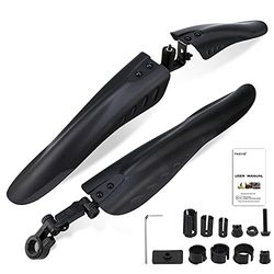TAGVO Parafango Bici per 24/26/27,5 pollici,3Parti-Copertura Completa Universale Addensare allargare parafanghi per Biciclette Set parafango Anteriore&Posteriore per Mountain Bike Parafango Regolabile