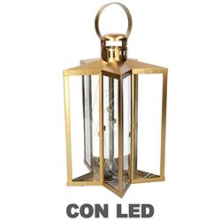 Vacchetti Lanterne Led Métal Étoile Or