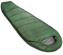 Amazon Basics - Saco de dormir, acampada, senderismo, ligero, clima frío, verde oliva, tipo momia, 83.8 x 208.3 cm