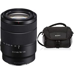 Sony Sel-18135 Obiettivo Con Zoom 18-135 Mm F3.5-5.6, Stabilizzatore Ottico, Mirrorless Aps-C, Nero, ‎8.8 x 6.72 x 8.8 cm; 325 grammi & LCS-U11 Custodia morbida per fotocamera o videocamera, Nero