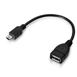 conecto OTG-adapter, mini USB-stekker naar USB-A-aansluiting, 15 cm, zwart