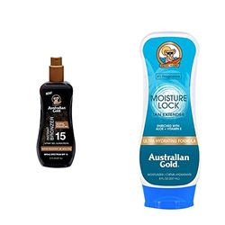 Sunscreen Spf15 Spray Gel With Instant Bronzer 237 Ml & Moisture Lock Tan Extender - Doposole idratante, 227g