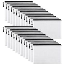 EOOUT Lot de 24 pochettes en maille à fermeture éclair, organisateur de jeux de société, sacs de rangement, sac de puzzle en plastique pour organisation, format lettre, format A4, pour écoliers,