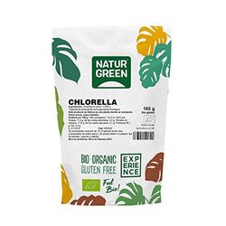 NaturGreen - Chlorella en poussière, Algue de Chlorella, écologique, élimine les toxines du corps, Source en fer, 100% Vegan - 165 g