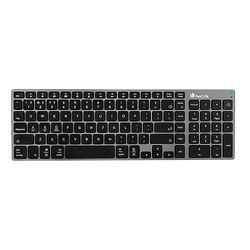 NGS FORTUNE-BT- Oplaadbaar draadloos toetsenbord voor meerdere apparaten, Bluetooth 5.0, bereik van 10 meter, Spaanse QWERTY, uitgevoerd in het zwart
