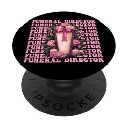 Director de Funeraria Último Respondedor Mortuorio Chica Coqueta Arco PopSockets PopGrip Adhesivo