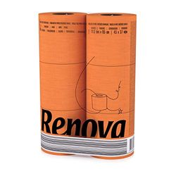 Renova Toalettpapper, Orange, 6 Unidad (Paket av 1)