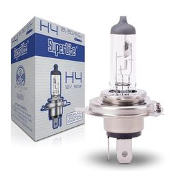 Superlite Halogen Bulb H4 12V 60/55W Pour les phares principaux de la gamme Night Vision. Homologation E1 R37/03 et certification RoHs et CE. Durabilité et luminosité exceptionnelles.