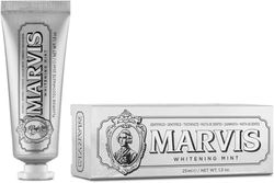 Marvis Whitening Mint Travel Size Toothpaste, 25 ml, Promotes The Natural Whitening of The Teeth, Plaque Removal Toothpaste, Long-Lasting Freshness