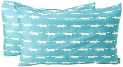 Scion Fronha de almofada padrão, percal de algodão, azul, 74 x 48 cm